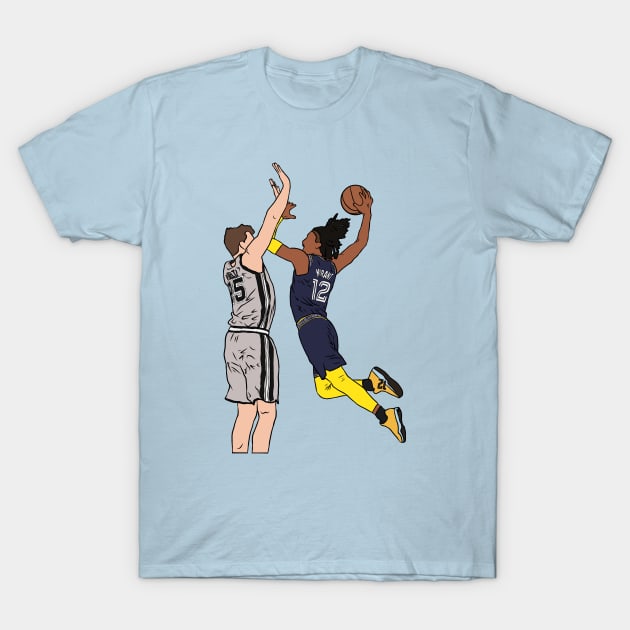 Ja Morant Dunks on Jakob Poeltl T-Shirt by rattraptees